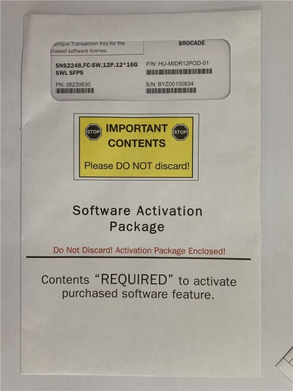 G630 Brocade Switch License XBRMENT24PTPOD 32G S/W